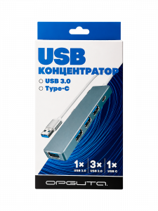 USB HUB разветвитель usb type c 3.0 на 4 порта Орбита OT-PCR21